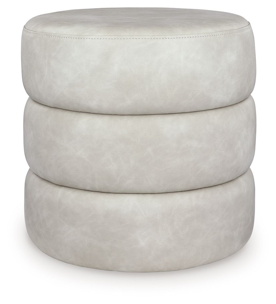 Ummi - Swivel Accent Ottoman - Bone - White