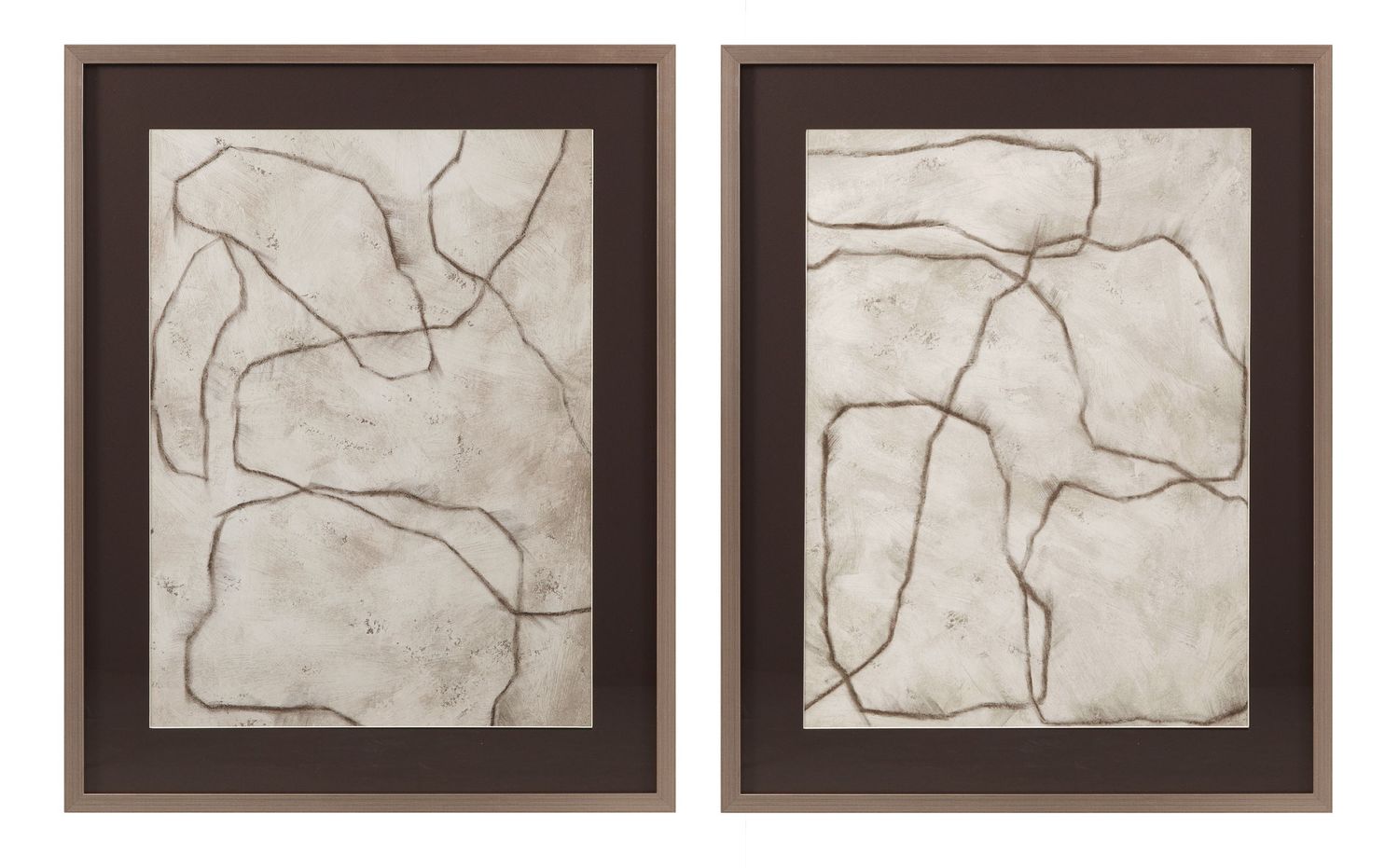 Past And Present Framed Print (Set of 2) - Gray, Off White