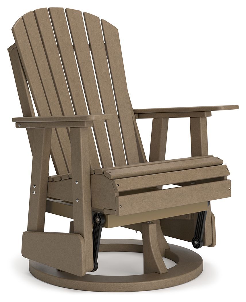 Hyland Wave - Swivel Glider Chair - Driftwood - Dark Brown
