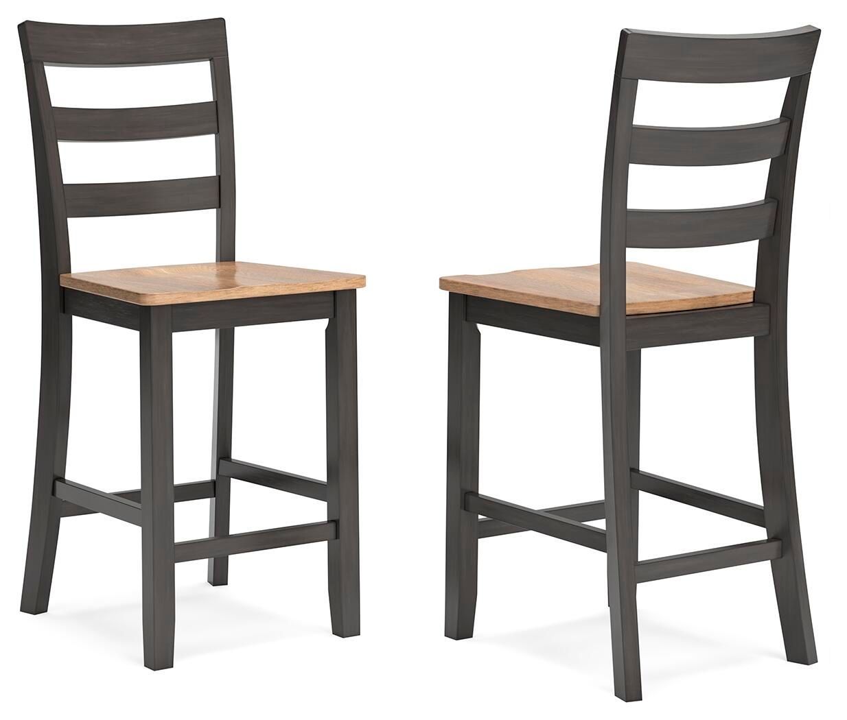 Gesthaven - Barstool (Set of 2) - Natural / Brown - Dark Brown