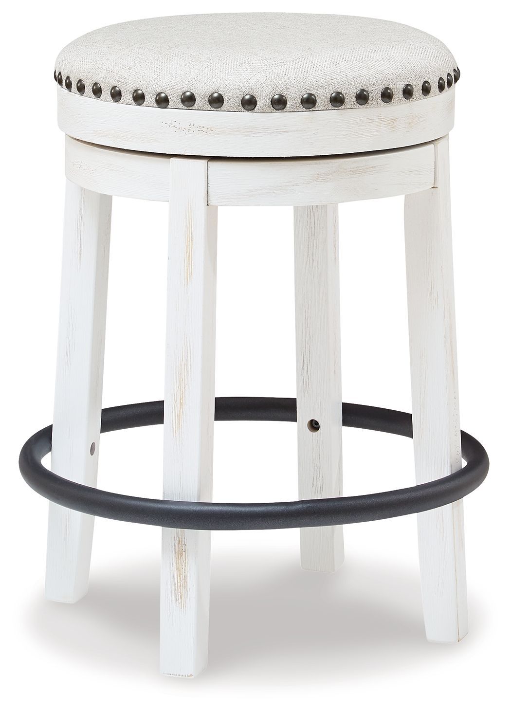 Valebeck - UPH Swivel Stool - White / Black - White