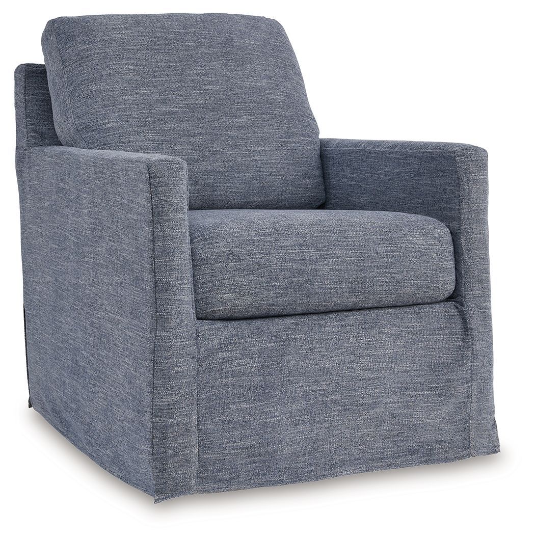 Nenana Next-Gen Nuvella - Swivel Glider Accent Chair - Denim - Blue