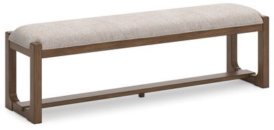 Cabalynn - Large Uph Dining Room Bench - Oatmeal / Light Brown