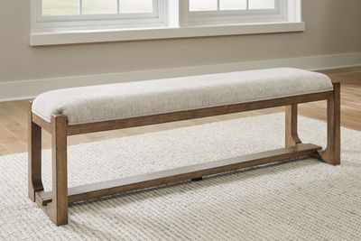Cabalynn - Large Uph Dining Room Bench - Oatmeal / Light Brown