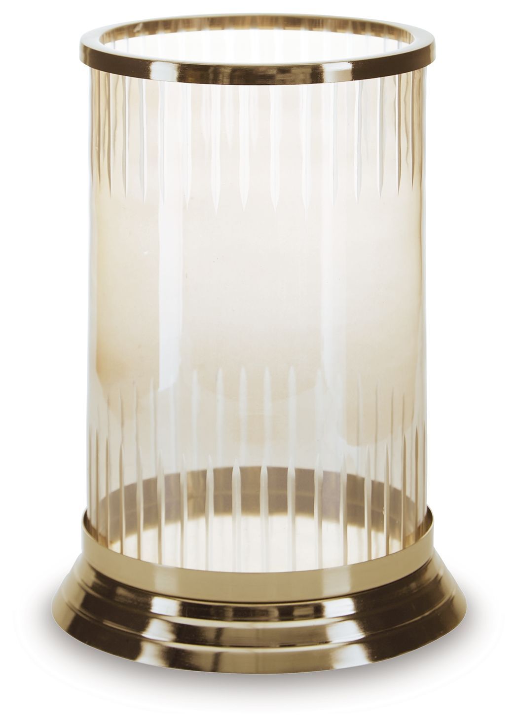 Aavinson - Candle Holder - 10.5" - Amber / Gold Finish - Light Brown / 7''W x 7''D x 11''H