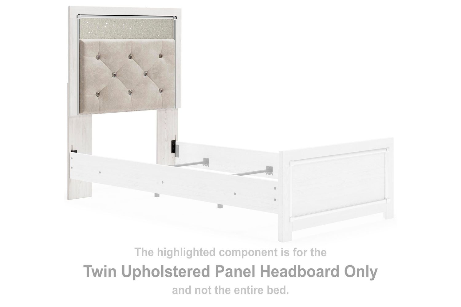 Altyra - Twin UPH Panel Headboard - White - White / Twin
