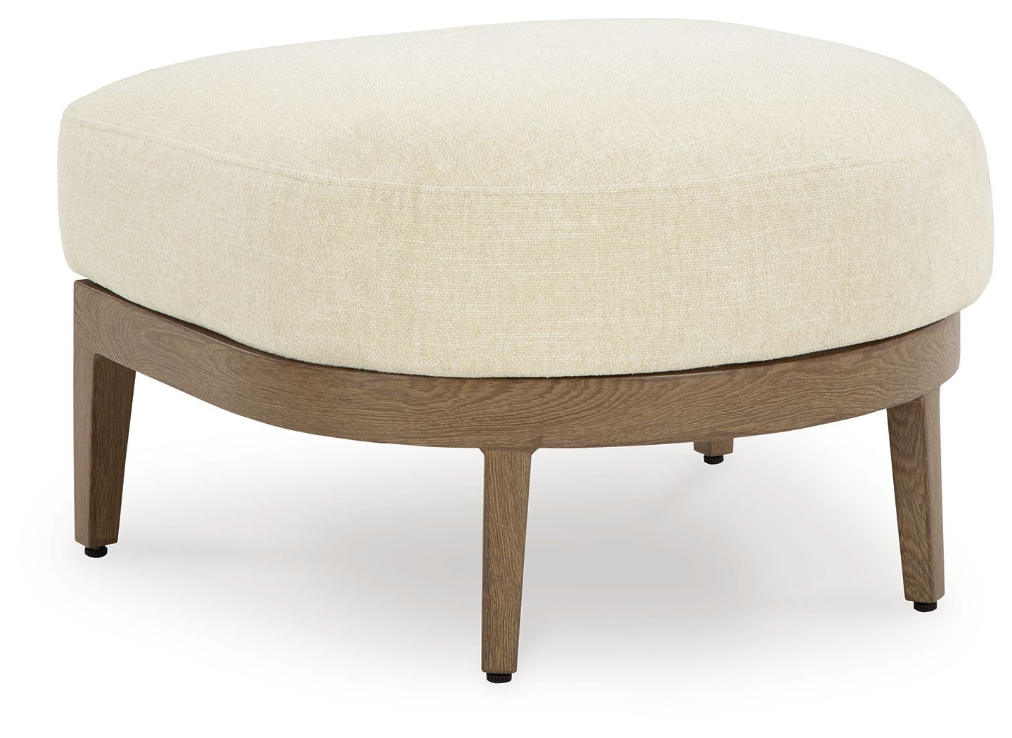 Serene Bay - Ottoman With Cushion - Dark Brown / White