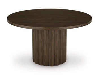 Radkin - Round Dining Room Table - Burnished Brown