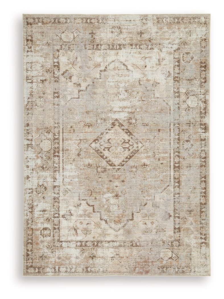 Livdon - 5' x 7' Washable Rug - Brown / Beige / Gray - Light Brown / 5' x 7'