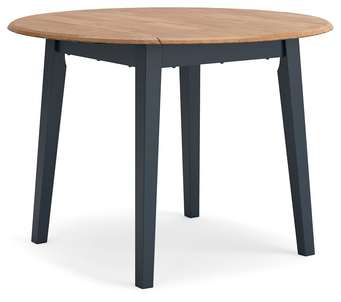 Gesthaven - Round Dining Room Drop Leaf Table - Natural / Blue - Blue