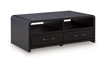 Clanden - Rectangular Cocktail Table - Black - Black / Cocktail Tables