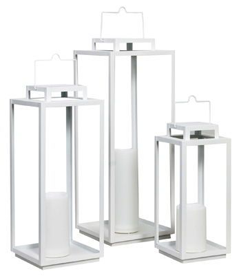 Gilmerland - Indoor/Outdoor Lantern Set (Set of 3) - White - White