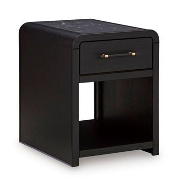 Clanden - Rectangular End Table - Black - Black / End Tables