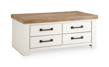 Savonport - Rectangular Cocktail Table - White / Brown - White / Cocktail Tables