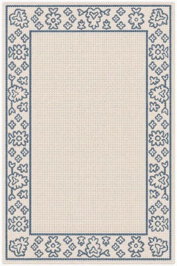Desbrook - Indoor/Outdoor 5' x 7' Rug - Ivory / Blue - Beige / 5' x 7'