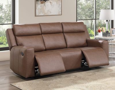 Barron Sofa, Manual Reclining, Brown