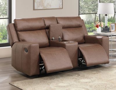 Barron Console Loveseat, Manual Reclining, Brown