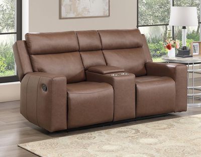 Barron Console Loveseat, Manual Reclining, Brown