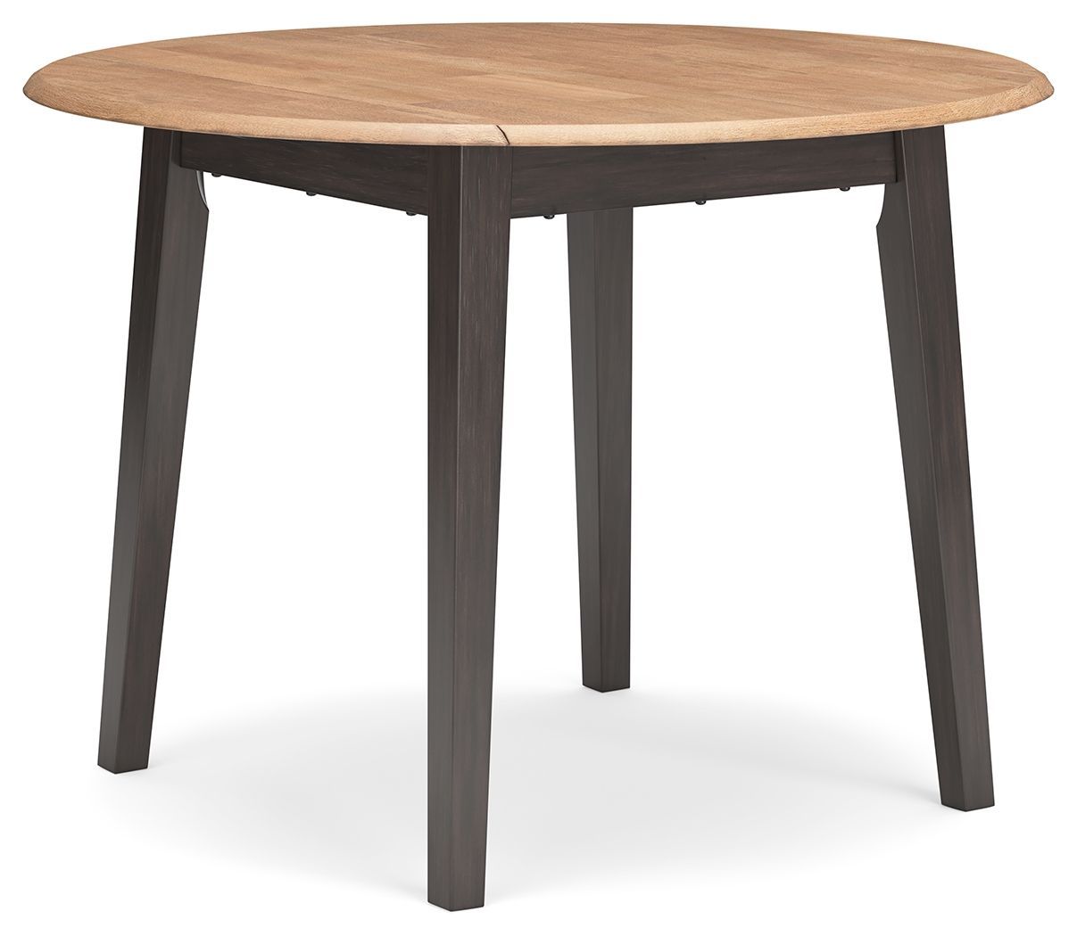 Gesthaven - Round Dining Room Drop Leaf Table - Natural / Brown - Dark Brown