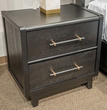 Haldenwick - Two Drawer Night Stand - Black