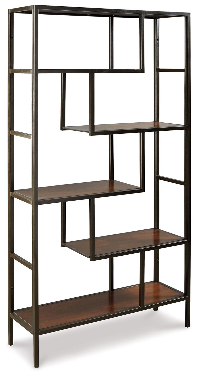 Frankwell - Bookcase - Brown / Black - Dark Brown / Wood