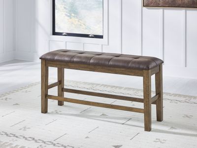 Urbinforte - Double Counter Height Upholstered Bench - Light Brown