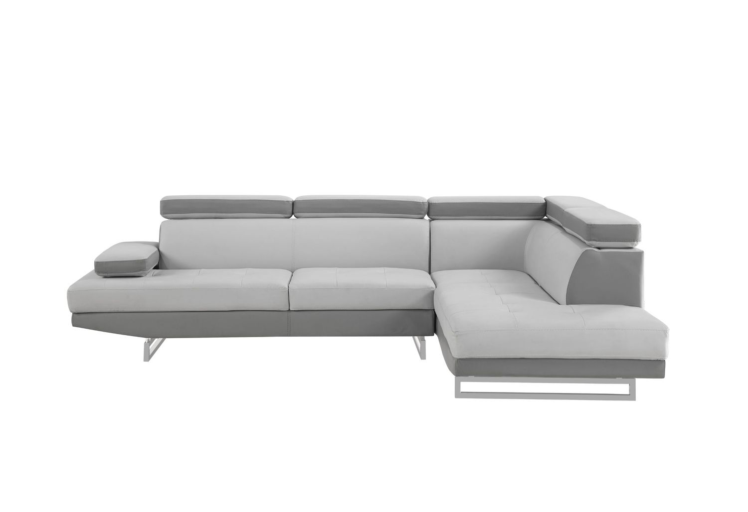 U9784 - Right Arm Facing Sectional - Light Gray / Dark Gray