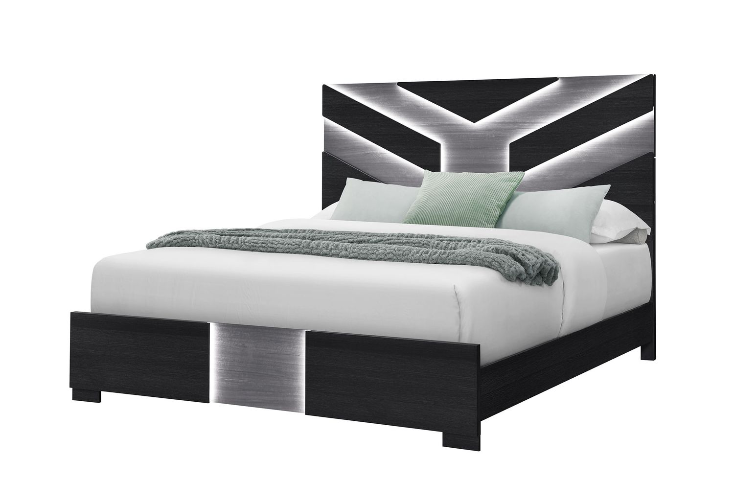 Optimus - Full Bed With LED - Black