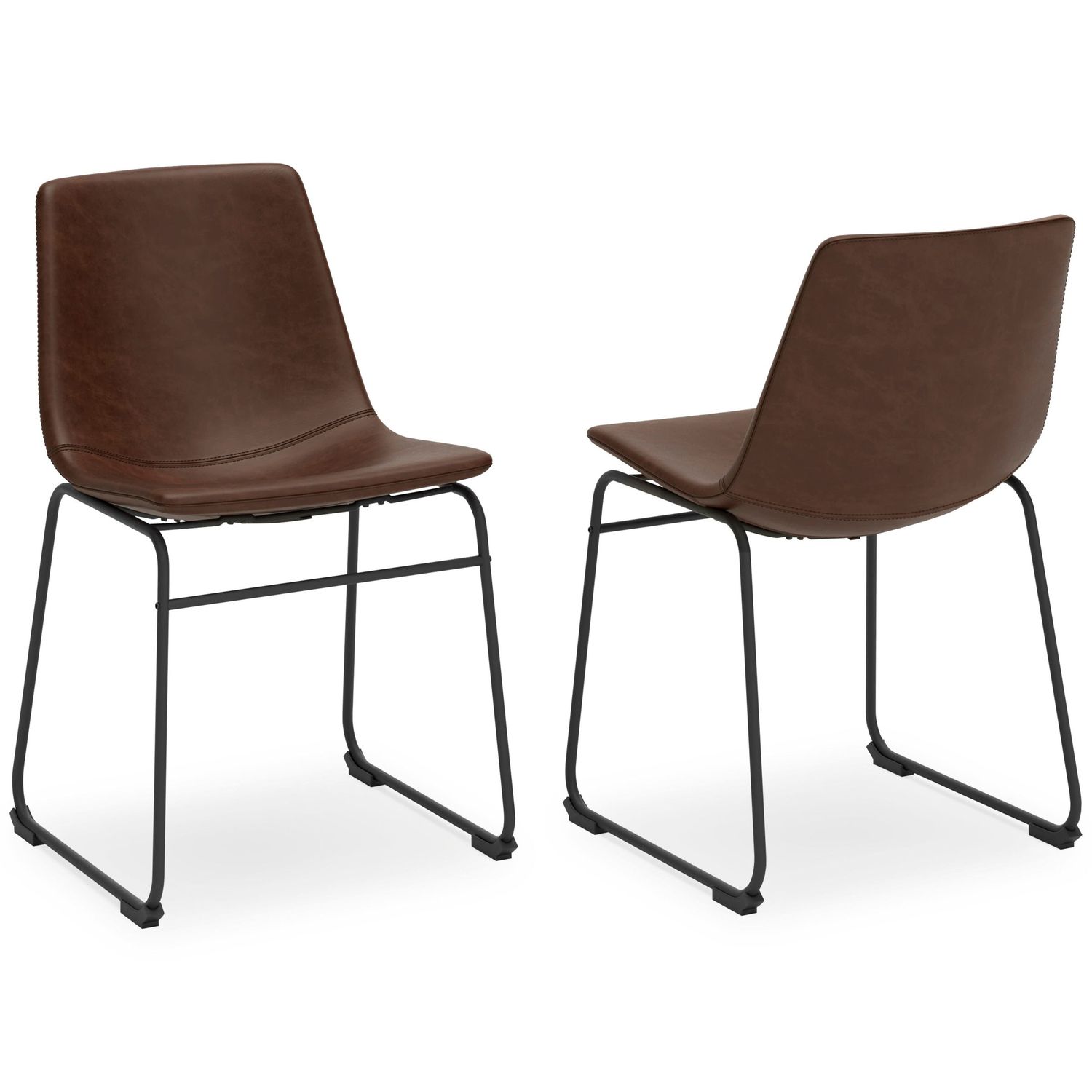 Centiar - Dining UPH Side Chair (Set of 2) - Brown / Black - Dark Brown / 2 Pieces