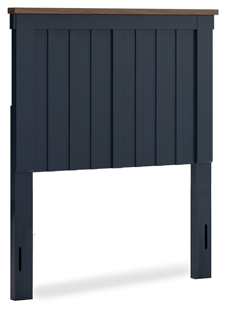 Landocken - Twin Panel Headboard - Brown / Blue