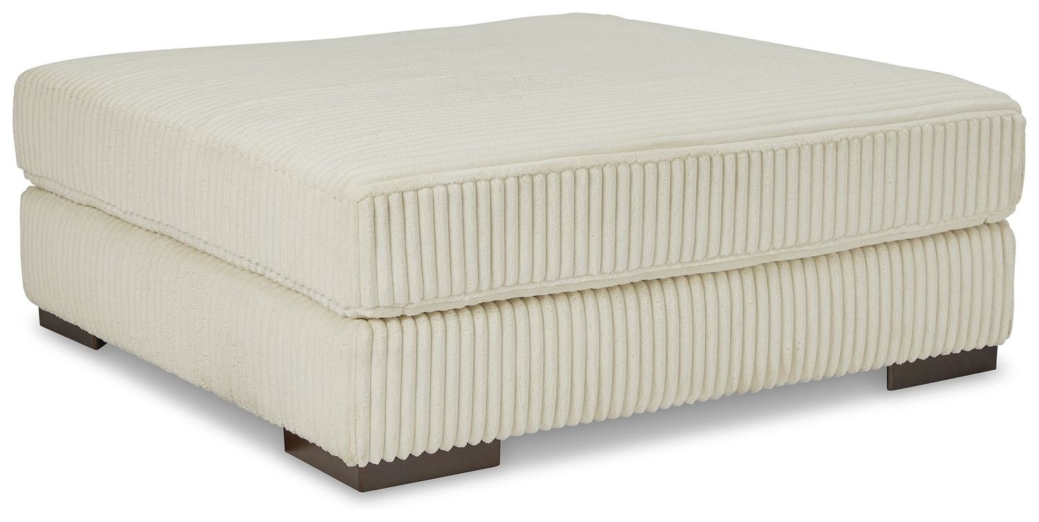 Lindyn - Oversized Accent Ottoman - Ivory - Beige