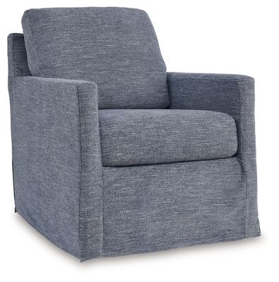 Nenana Next-Gen Nuvella - Swivel Glider Accent Chair - Denim - Blue