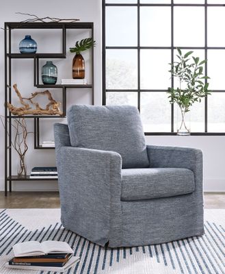 Nenana Next-Gen Nuvella - Swivel Glider Accent Chair - Denim - Blue