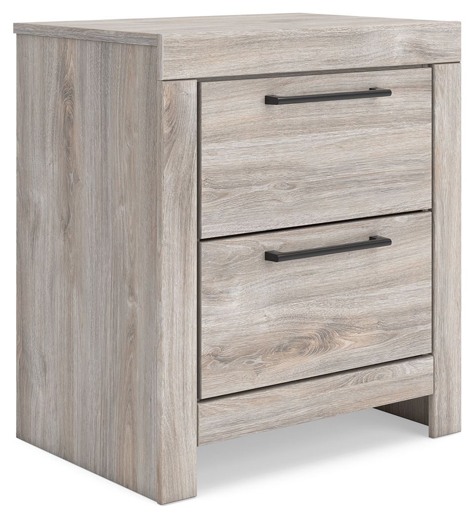 Broachmyn - Two Drawer Night Stand - Gray - Light Gray
