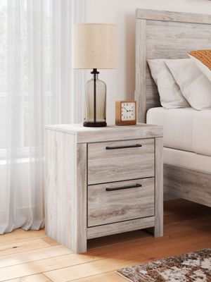 Broachmyn - Two Drawer Night Stand - Gray - Light Gray