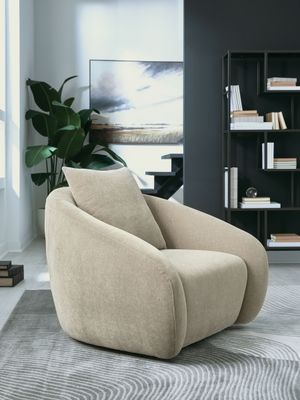 Yahya - Swivel Accent Chair - Pebble - Beige