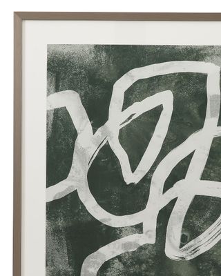 Chalk Line Framed Print (Set of 2) - Green / White