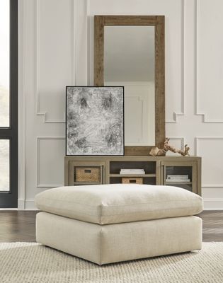 Elyza - Oversized Accent Ottoman - Linen