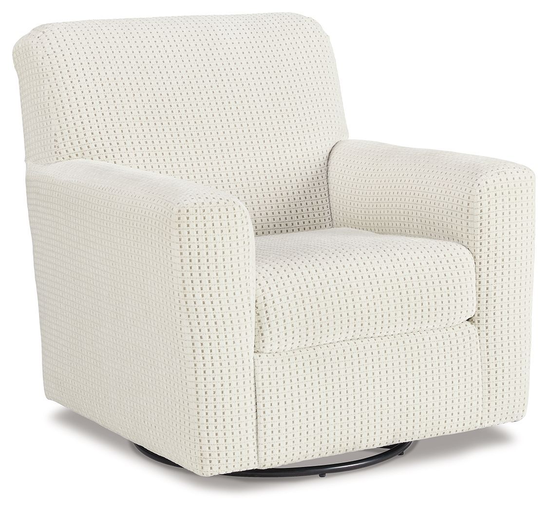 Herstow - Swivel Glider Accent Chair - Ivory