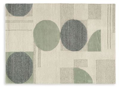Dallane - 5' x 7' Rug - Linen / Blue / Green - Beige