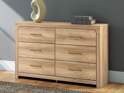Kinlanni - Six Drawer Dresser - Tan - Light Brown