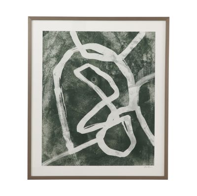 Chalk Line II Framed Print - Green / White