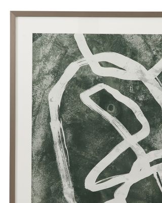 Chalk Line II Framed Print - Green / White