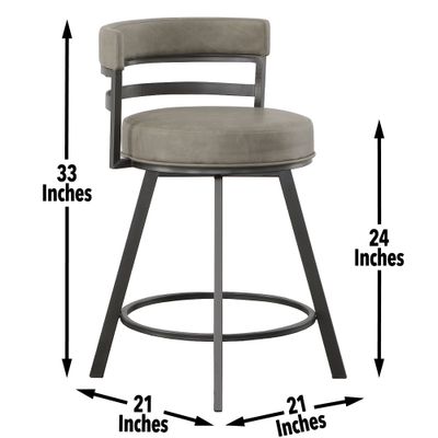 Gene - Swivel Counter Stool - Gray
