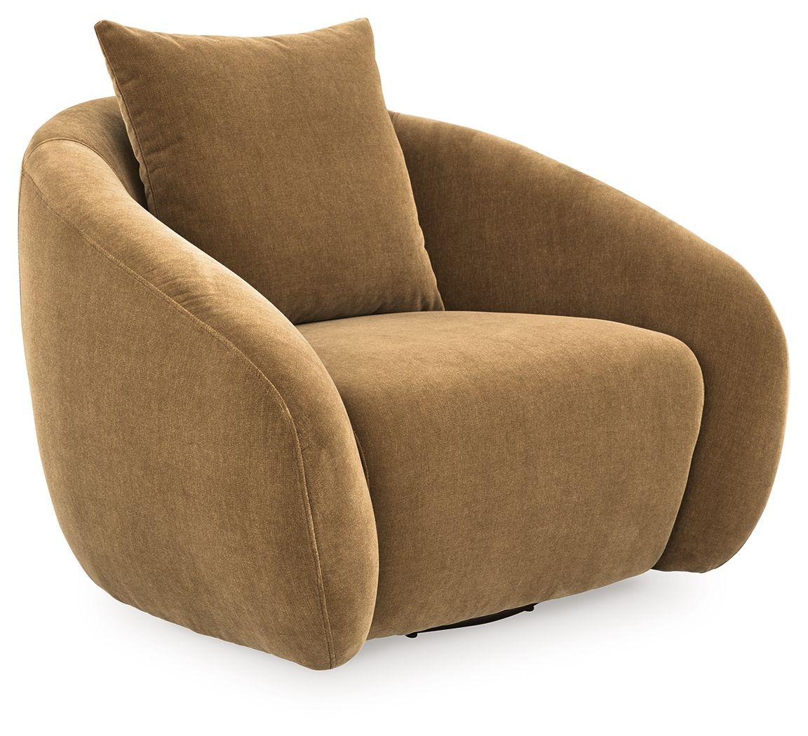 Yahya - Swivel Accent Chair - Camel - Light Brown