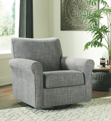 Renley - Swivel Glider Accent Chair - Ash - Gray