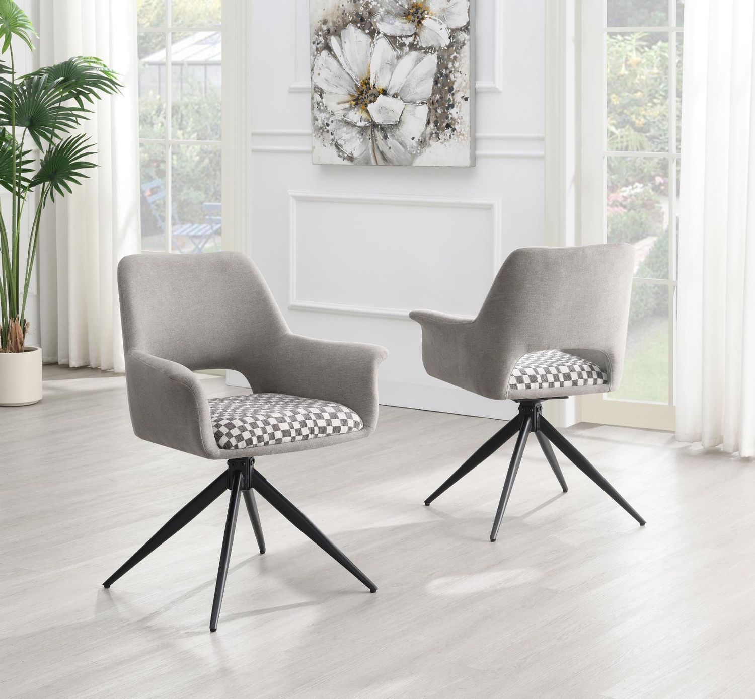 ST151 - Comfort Swivel Chair - Gray Pattern