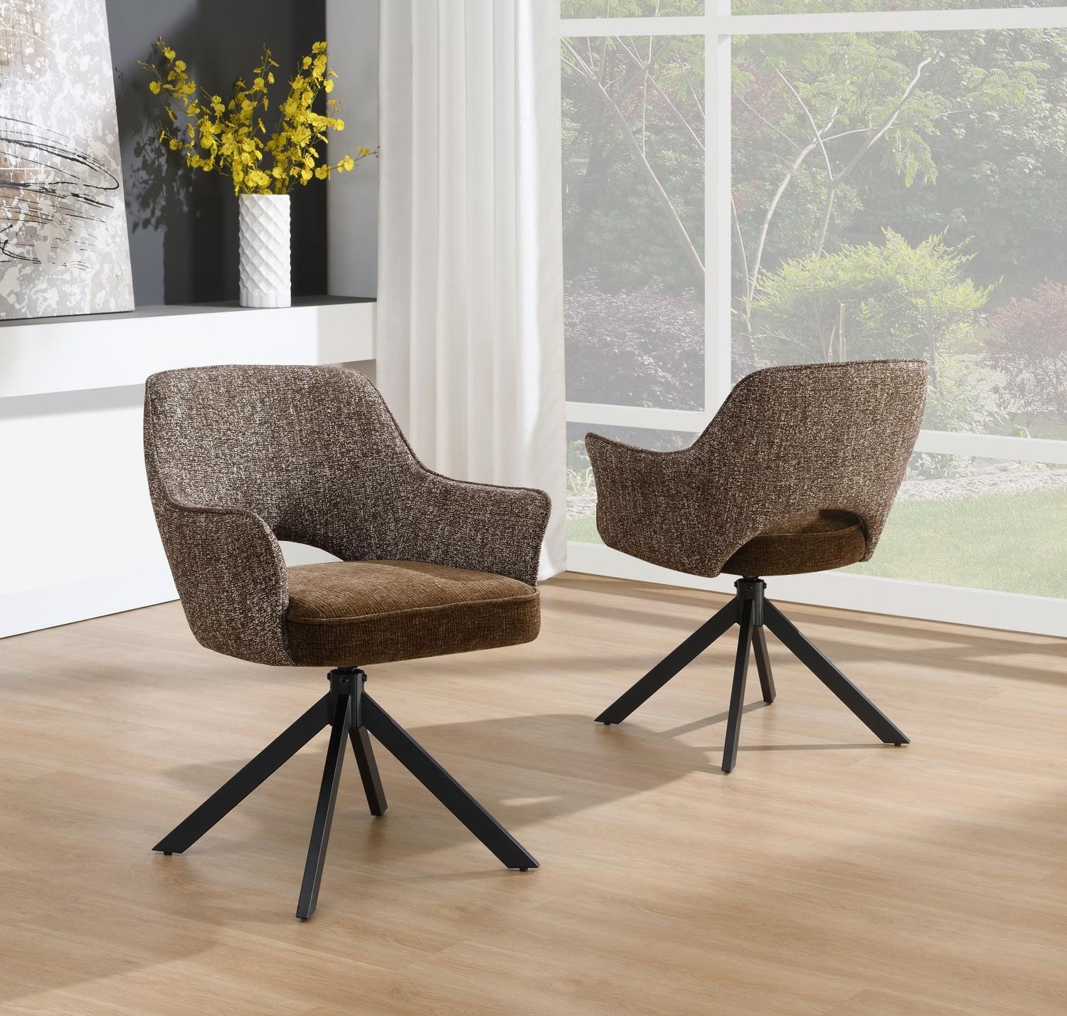 ST148 - Openback Swivel Chair - Chocolate - Dark Brown