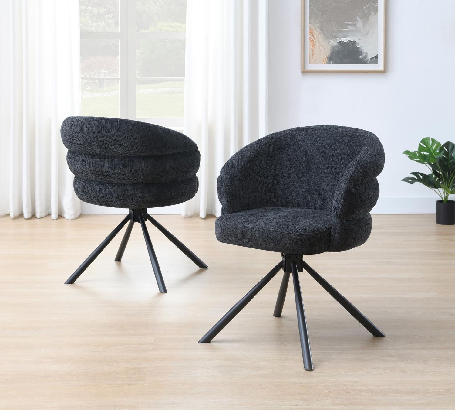 ST145 - Orbit Curve Swivel Chair - Black