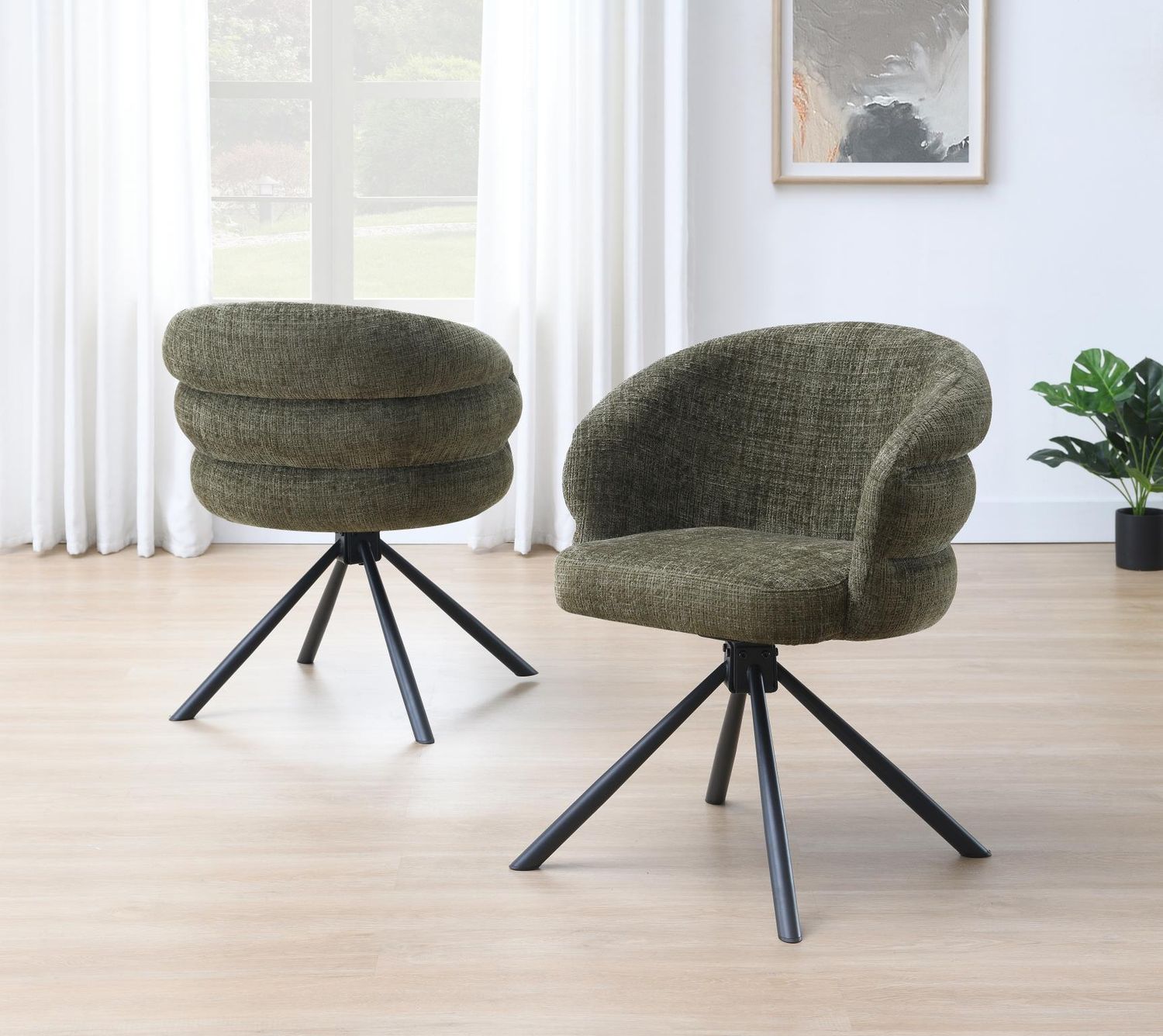 ST145 - Orbit Curve Swivel Chair - Green - Dark Green